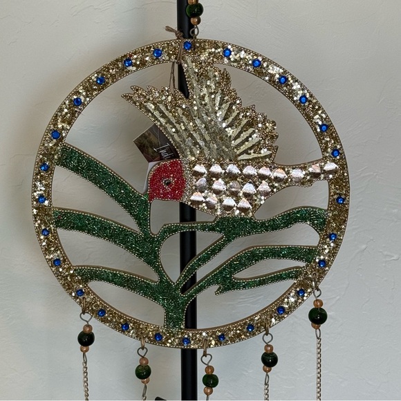 Handcrafted Hummingbird Wind Chime – Glass Beaded Boho Decor - Picture 3 of 10